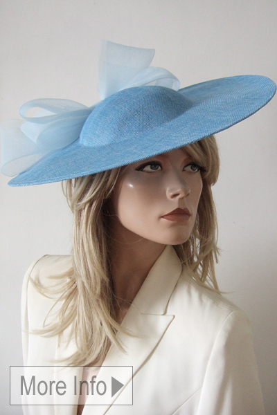 Light Blue Hatinator. Royal Ascot Hat Hire. Hat Rental for Royal Ascot 2026. Hats for Royal Ascot 2026. Light Blue Mother of the Bride Hats 2026. Hat Hire near London. London Hat Hire